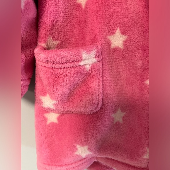 Joe Fresh Pink with White Stars Bath Robe, Toddler Girl Size 3, Warm cozy robe - Picture 4 of 8